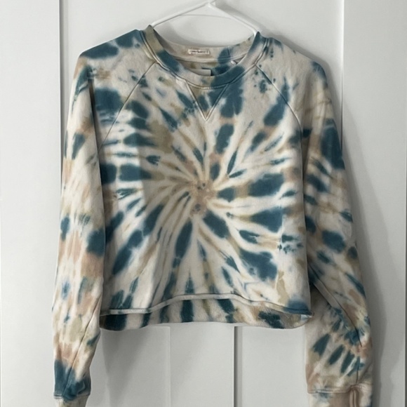 MOTHER The Loafer tie-dye crop crewneck sweatshirt size M - Picture 6 of 6